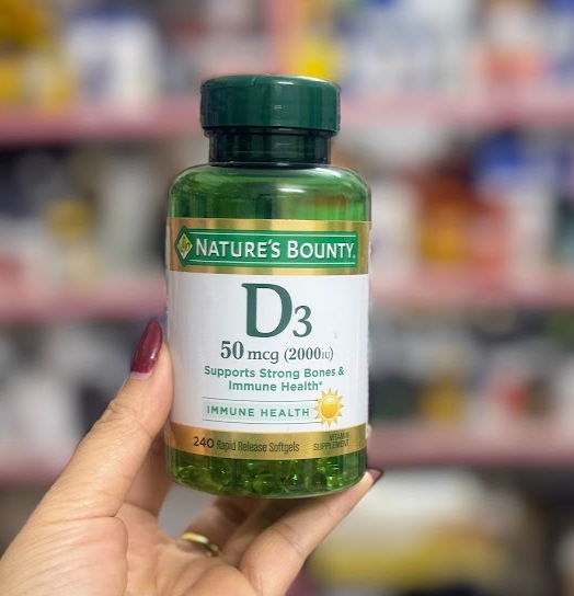 Nature’s Bounty Vitamin D3 2000 IU 240 viên – Hỗ trợ xương chắc khỏe và tăng cường miễn dịch