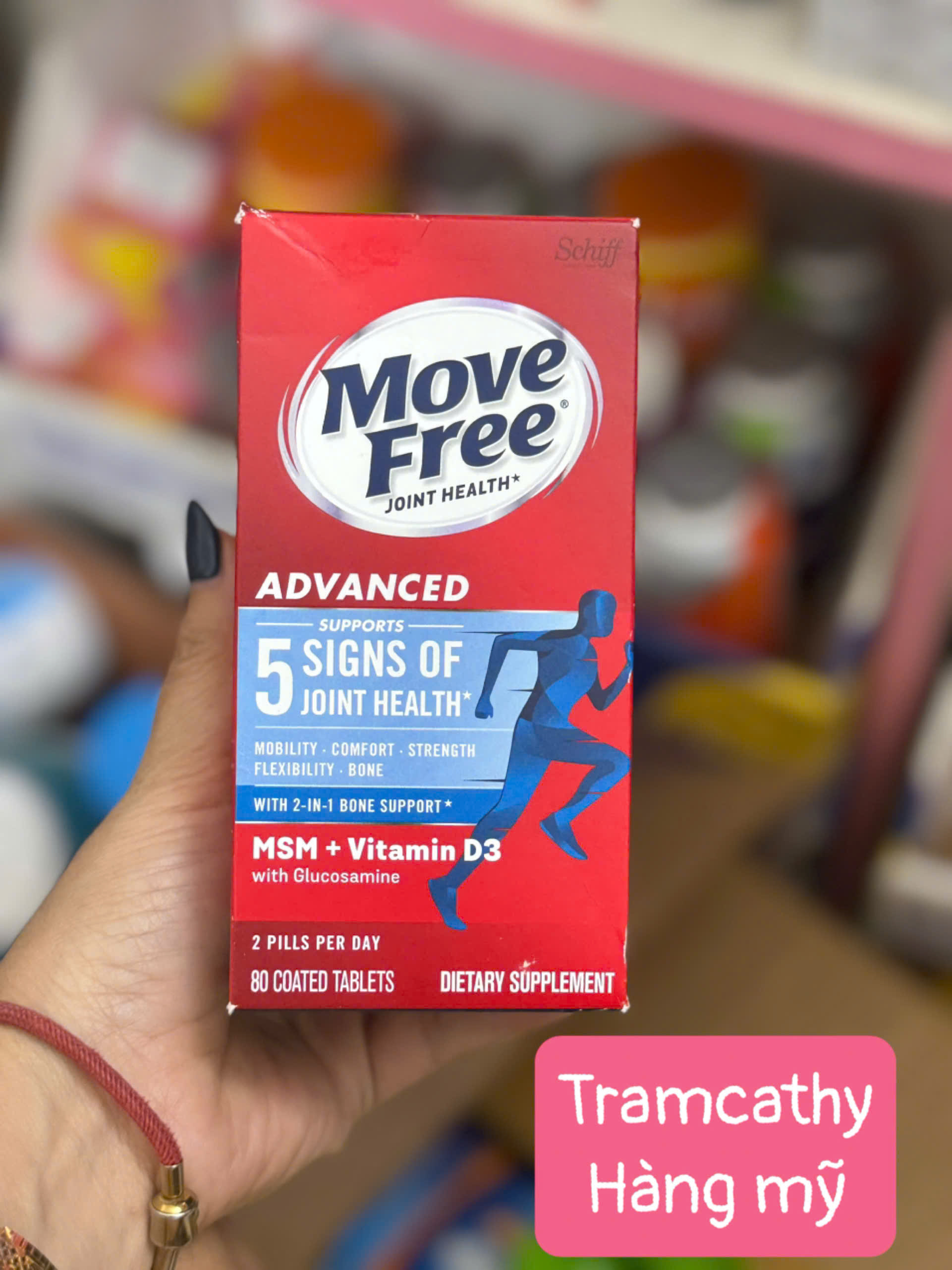 Viên Uống Bổ Khớp Move Free Advance 80v có bổ xung vitamin D3  glucosamine