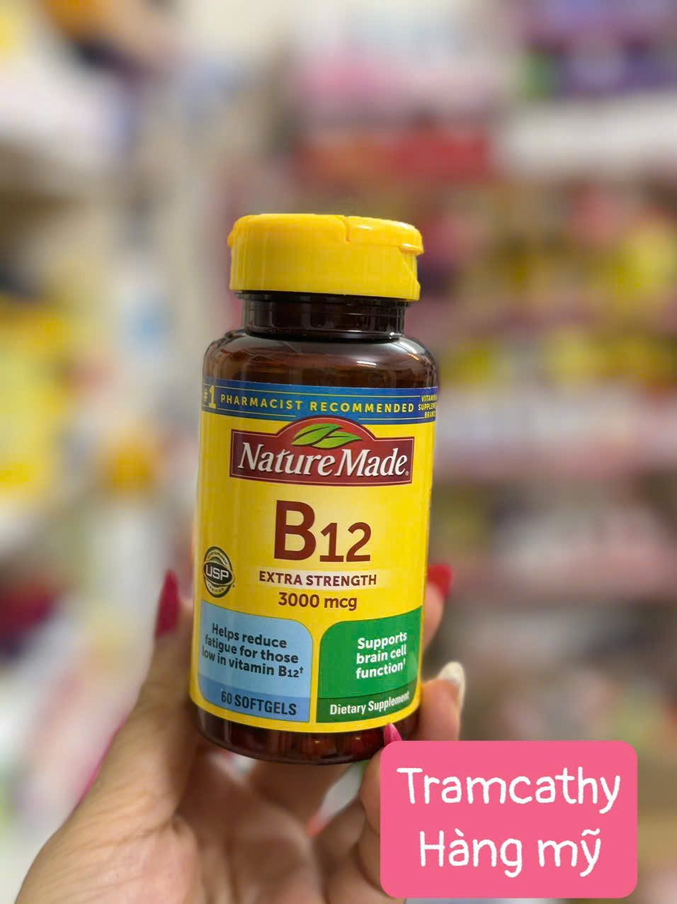 Vitamin B12 Nature Made với liều cao 3000 mcg 60 viên