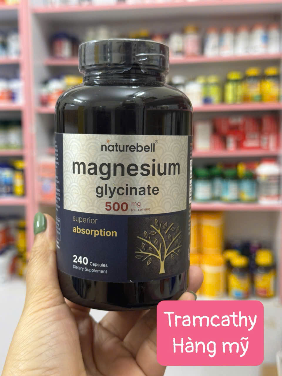 240 viên NatureBell Magnesium Glycinate 500mg – Hỗ trợ giấc ngủ, giảm căng thẳng, tốt cho xương khớp
