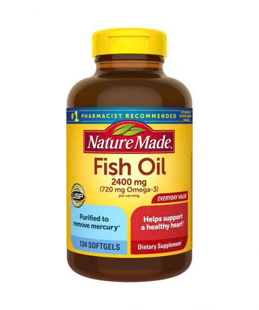 134 viên dầu cá hàm lưọng cao Nature Made Fish Oil 2400mg (720mg Omega-3)