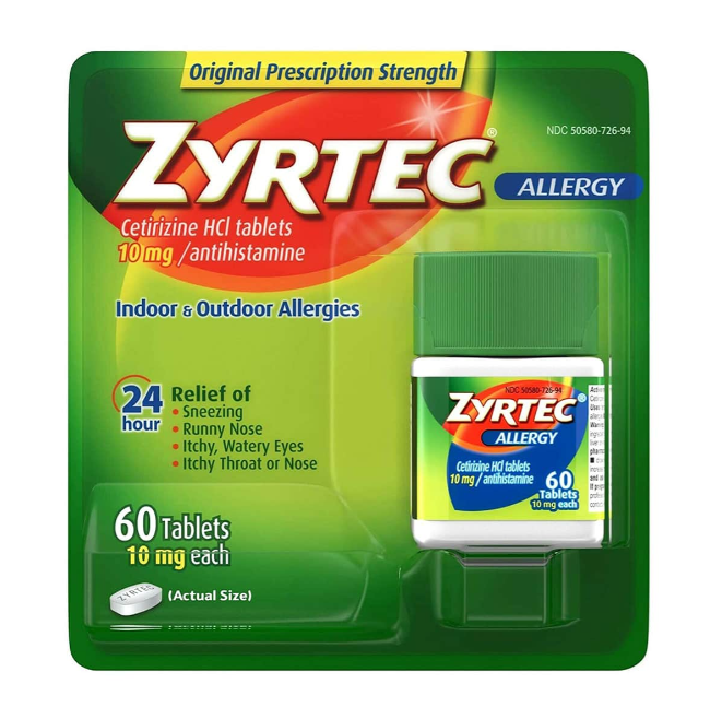 Zyrtec Allergy 10mg – Giải pháp hiệu quả cho các triệu chứng dị ứng