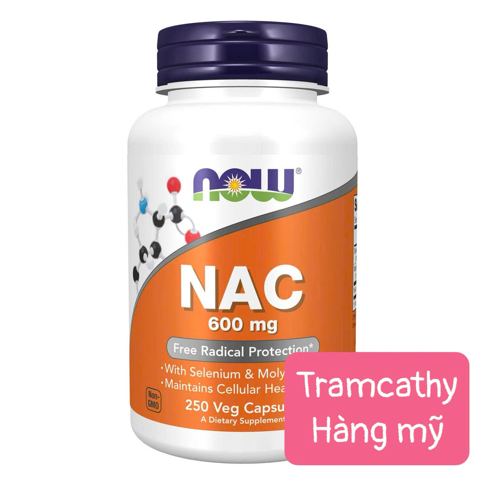 250 viên NOW NAC 600mg with Selenium – Viên uống hỗ trợ giải độc gan, tăng cường miễn dịch và bảo vệ