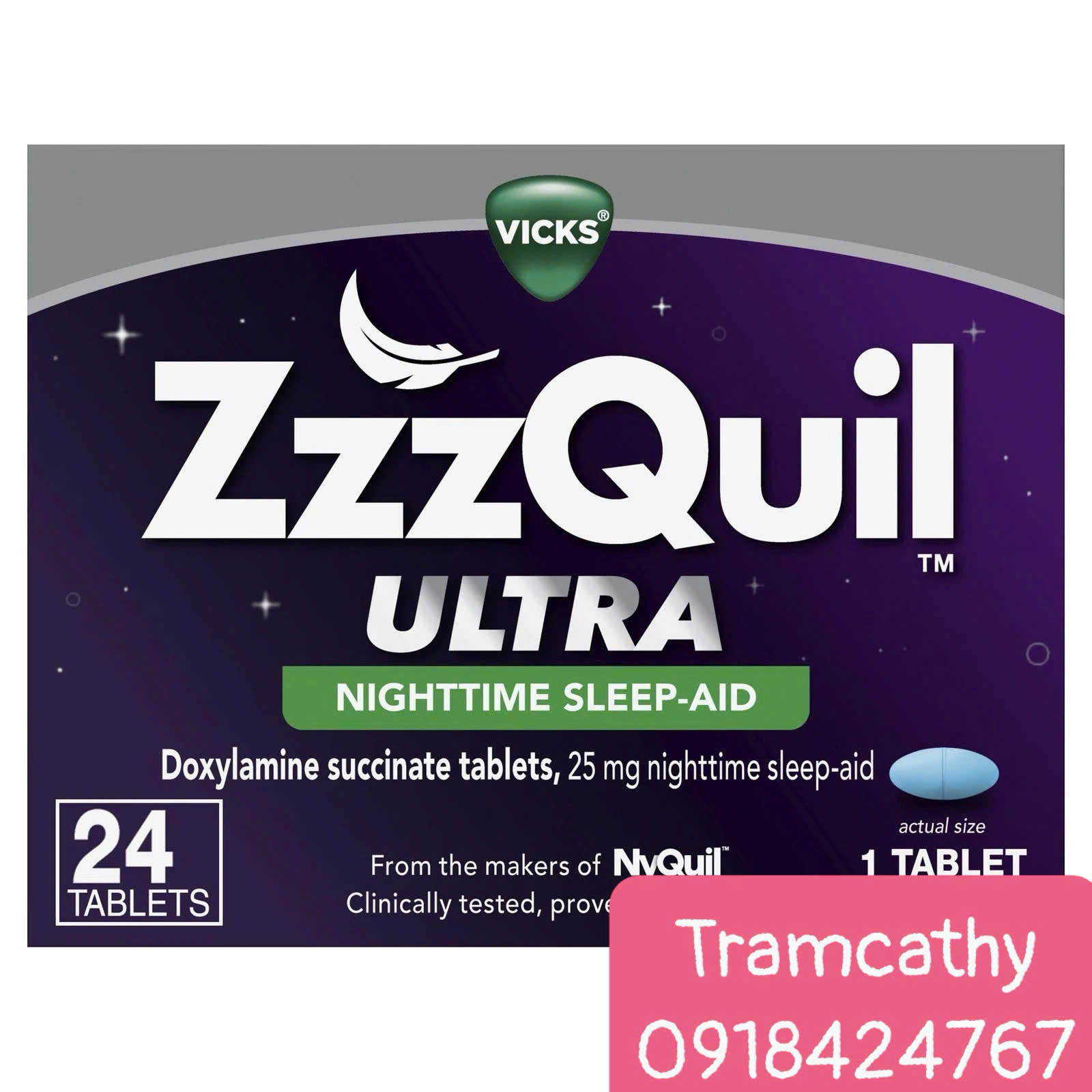 24 Viên ZzzQuil Ultra Nighttime Sleep-Aid – Hỗ Trợ Ngủ Ngon Của Mỹ