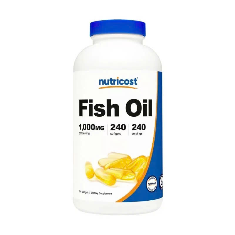240 Viên Nutricost Fish Oil 1000 mg – Omega 3 hỗ trợ tim mạch và sức khỏe tổng thể 240 viên