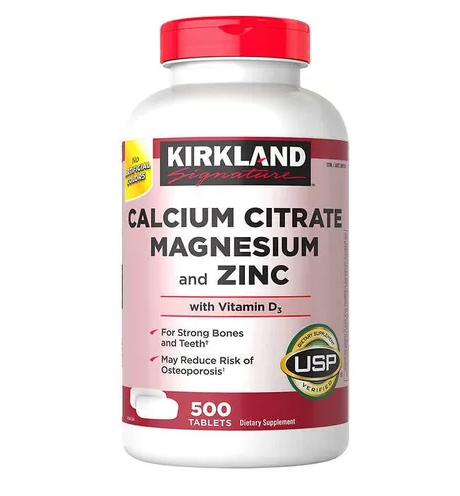 Viên Uống Kirkland Signature Calcium Citrate Magnesium and Zinc 500mg bổ xung canxi