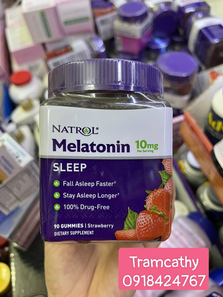 Kẹo Dẻo Natrol Gummies Melatonin Giúp Ngủ Ngon Vị Dâu 90 Viên