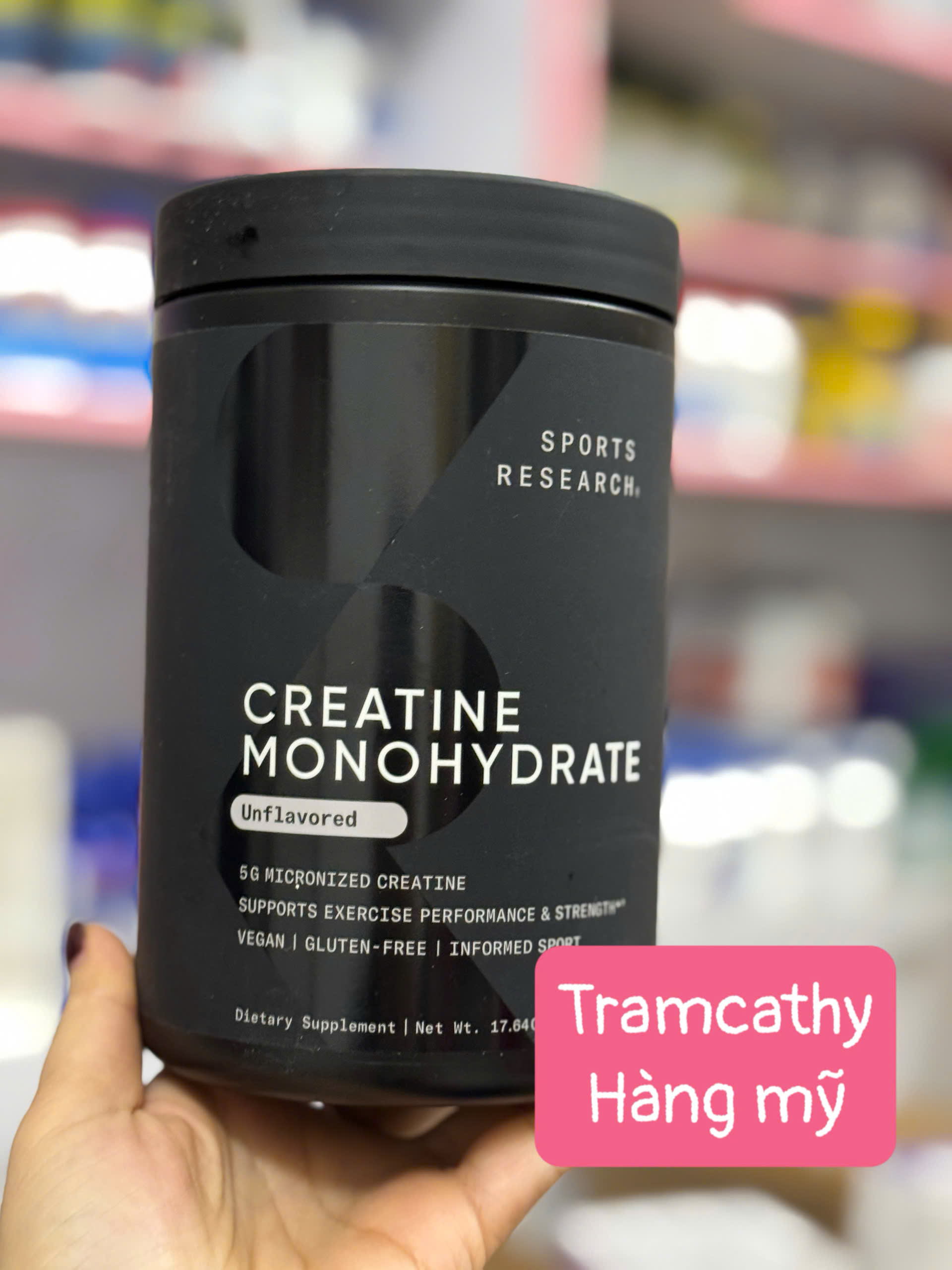 Sports Research Creatine Monohydrate 500g – Hỗ trợ tăng cơ, tăng sức mạnh và hiệu suất tập luyện