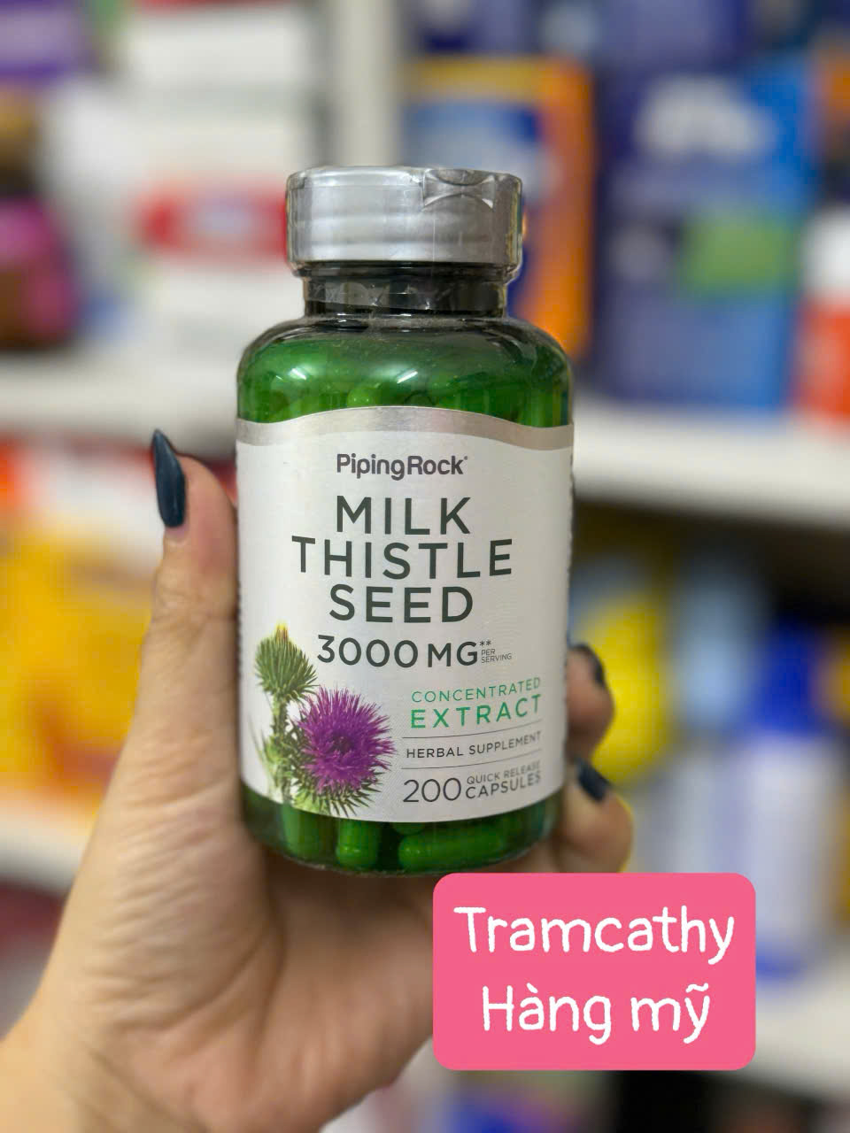 PipingRock Milk Thistle Seed 3000mg - Bảo Vệ Gan, Tăng Cường Sức Khỏe Toàn Diện