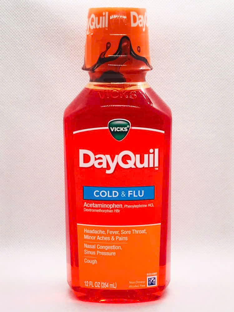 date 10-2025 354ml – Giảm cảm cúm, ho, nghẹt mũi, đau đầu – Si-rô DayQuil Cold & Flu ban ngày của Vi