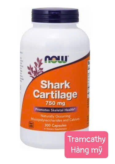 300 viên NOW Shark Cartilage 750mg – Viên uống sụn cá mập hỗ trợ xương khớp chắc khỏe 