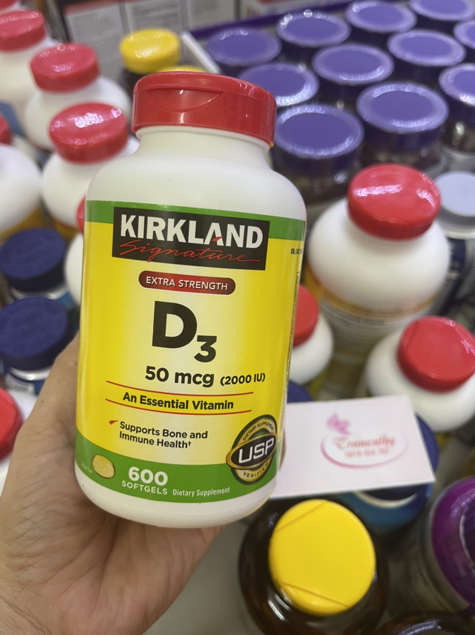 Viên chắc xương uống bổ sung vitamin d3 kirkland extra strength d3 50mcg