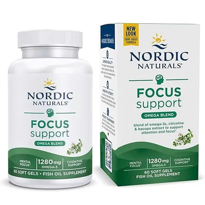 Nordic Naturals Focus Support Omega Blend – 60 Viên – Hỗ trợ tập trung, trí nhớ và chức năng não bộ