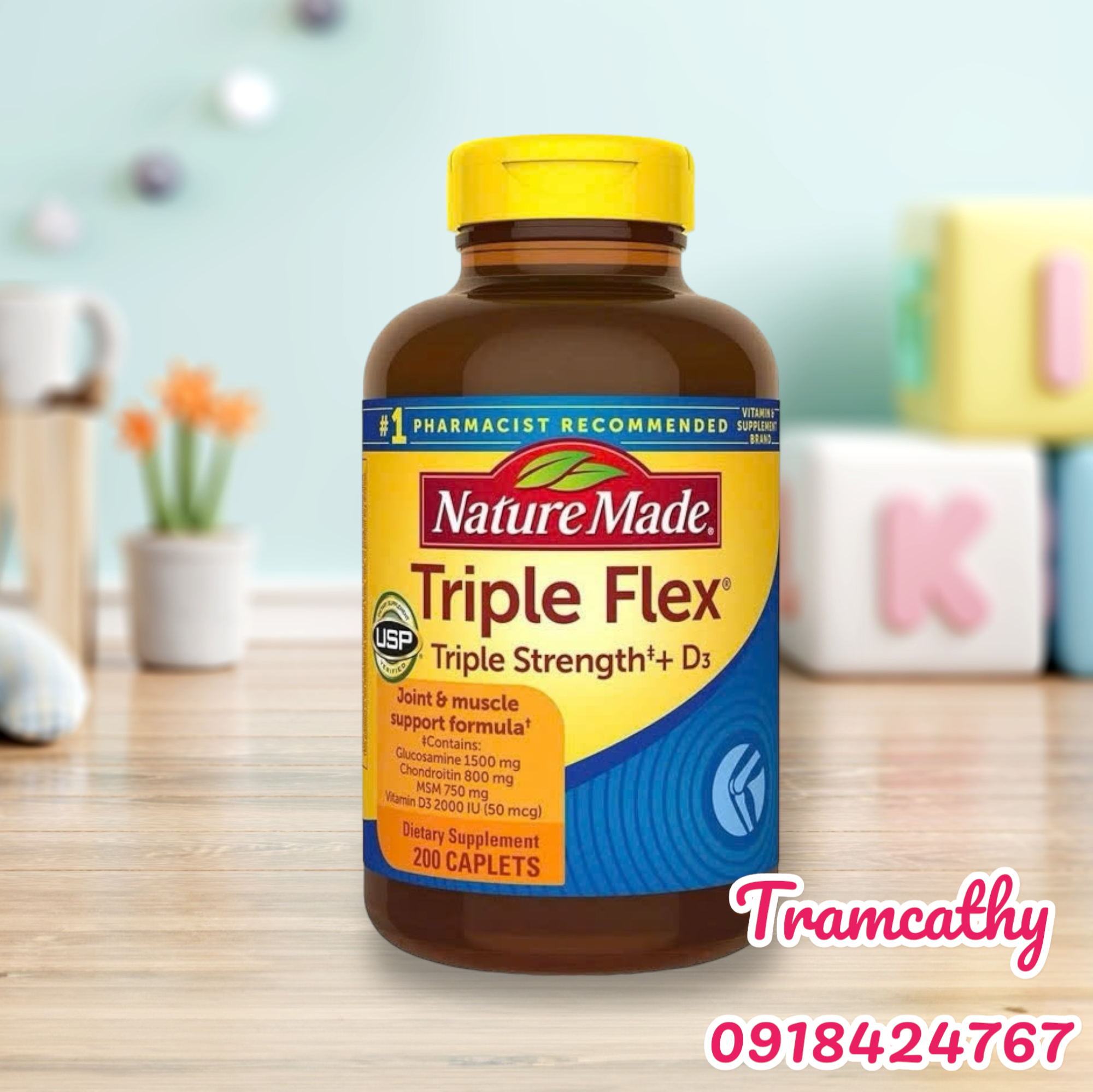  Viên Uống Hỗ Trợ Khớp Nature Made Triple Flex - Triple Strength + D3  glucosamine