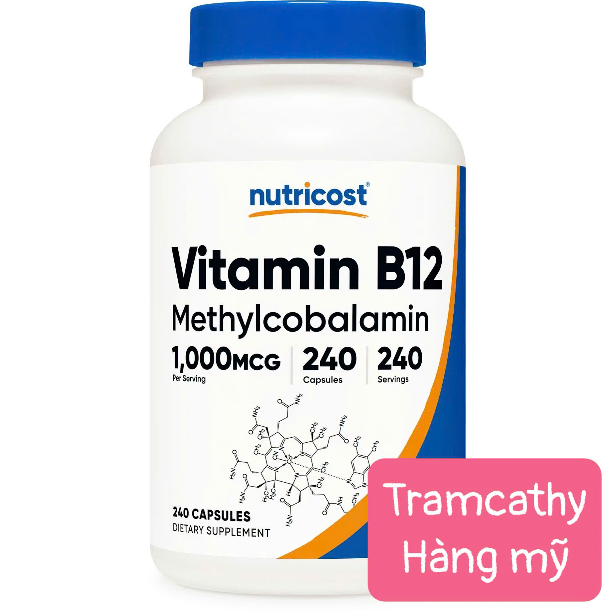 240 viên 1000mg Nutricost Vitamin B12 Methylcobalamin 1000mcg -Viên – Hỗ Trợ Năng Lượng, Thần Kinh V