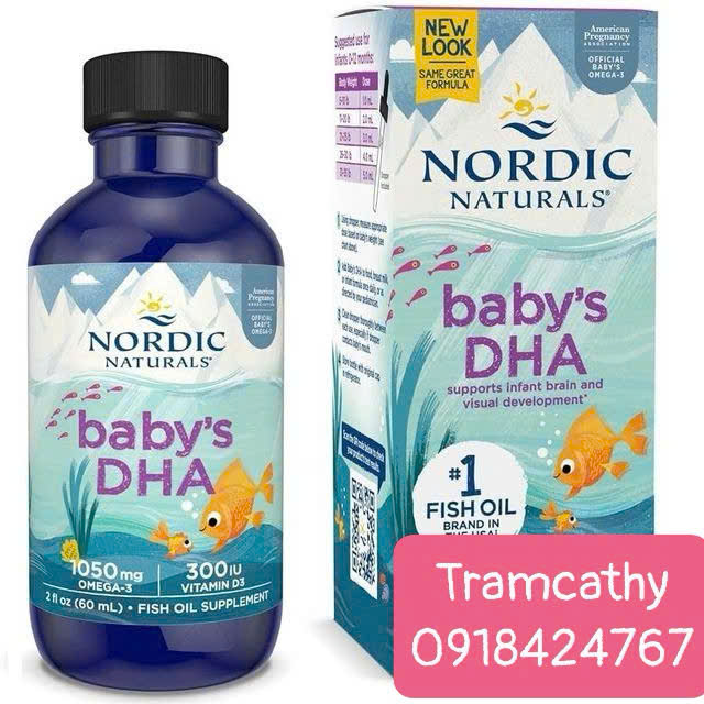Hàng Mỹ - Nordic Naturals Baby s DHA 60ml - Omega-3 DHA Và Vitamin D3 Hỗ Trợ Phát Triển Não Bộ, Thị 