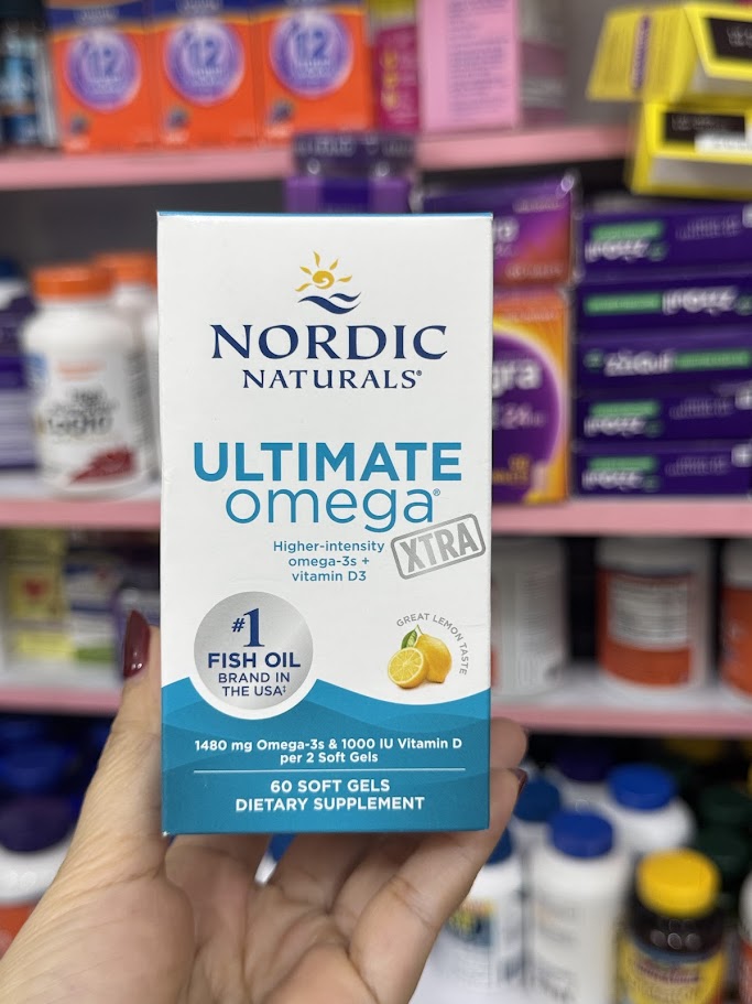 60v 1480mg +D3 Nordic Naturals Ultimate Omega Xtra D3 60 viên – Dầu cá siêu tinh khiết kết hợp vitam