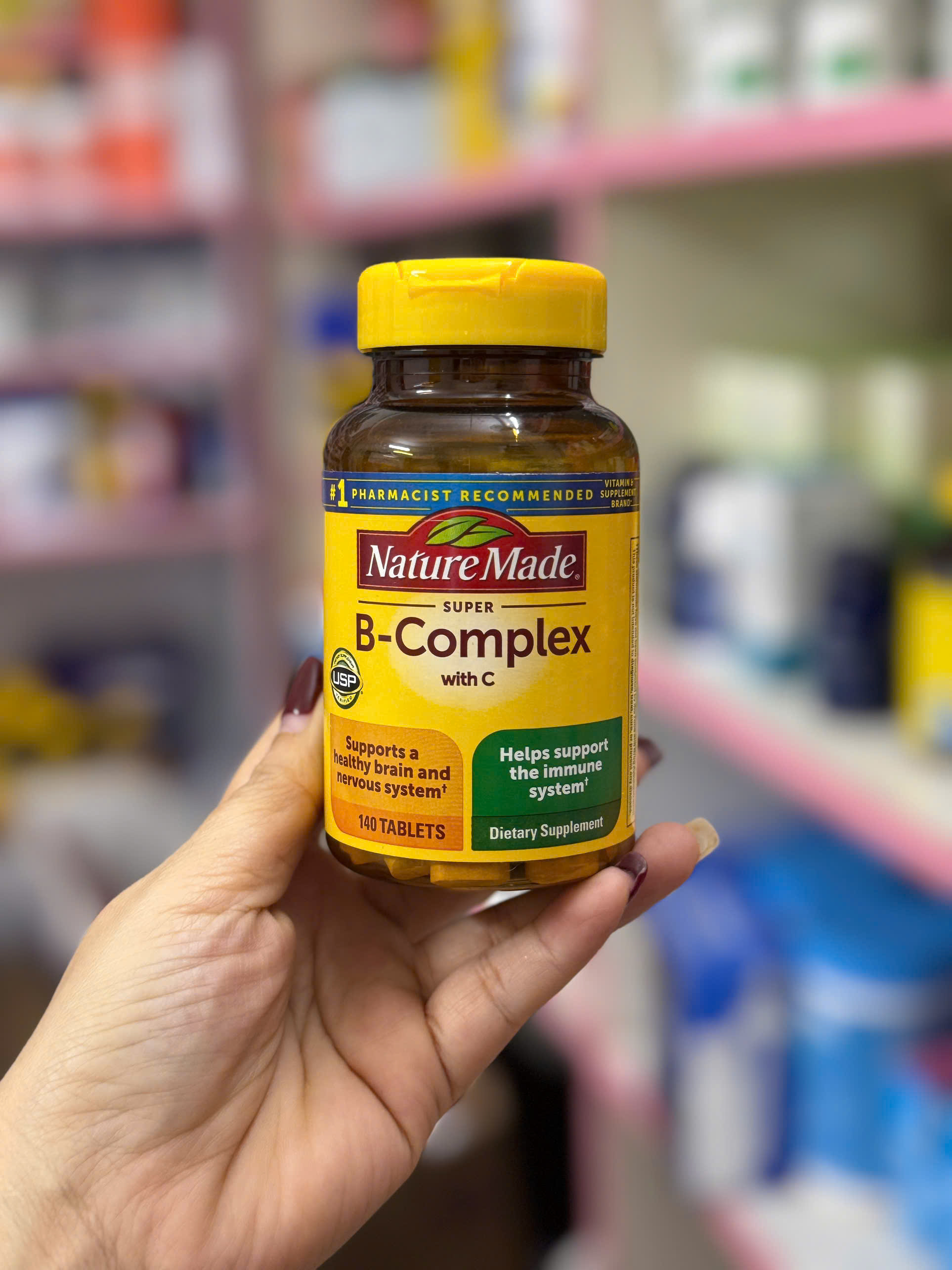 140 Viên Nature Made Super B-Complex with Vitamin C 140 viên hỗ trợ thần kinh & tăng đề kháng