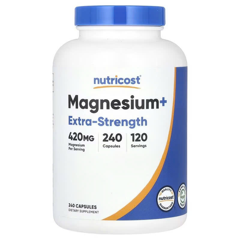 240 Viên Nutricost Magnesium Extra Strength 420mg – 240 Viên – Hỗ trợ cơ bắp, thần kinh và giấc ngủ