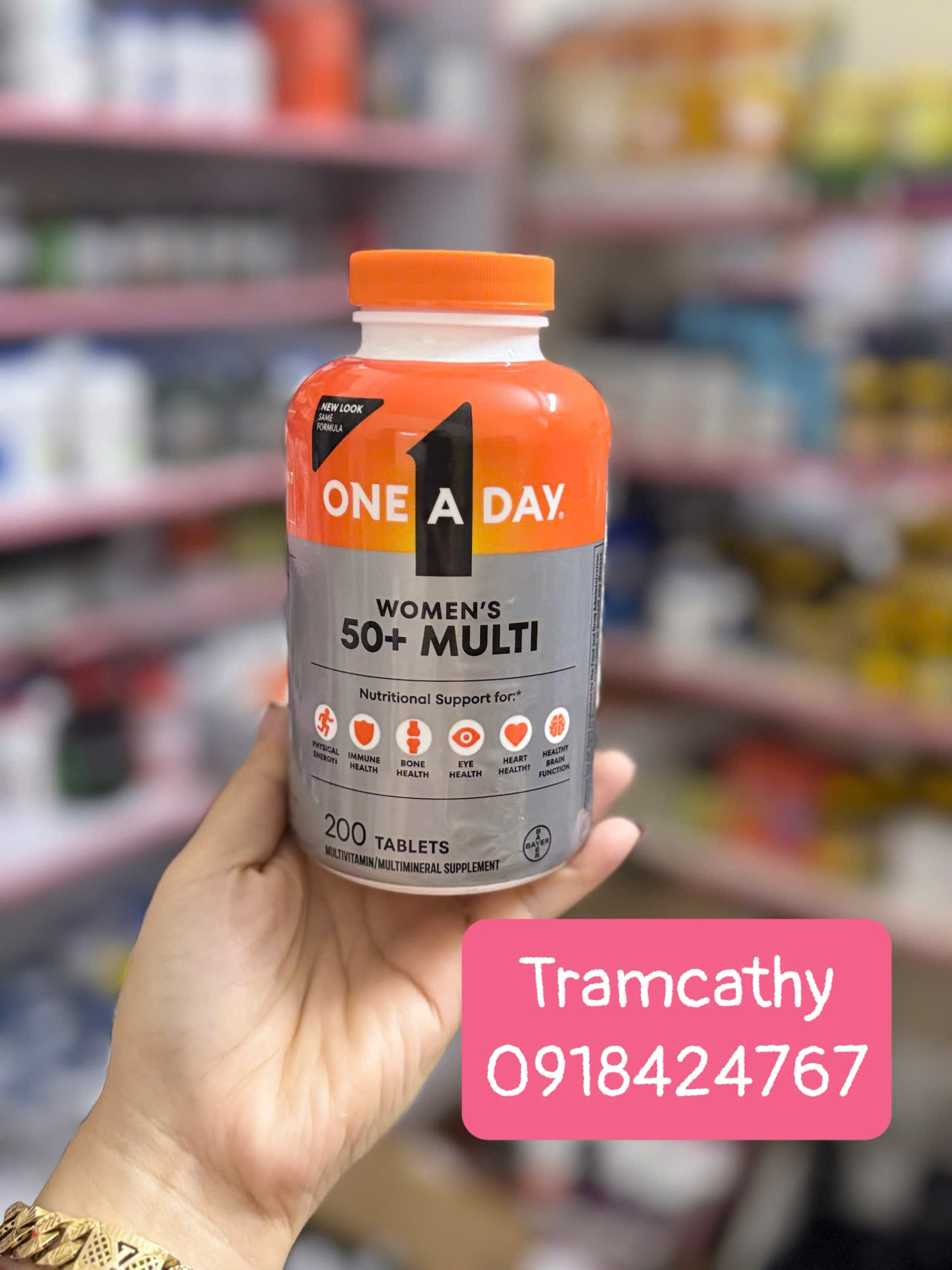 200 Viên Vitamin Tổng Hợp cho nữ trên 50 tuổi One A Day For Women 50+,200 viên