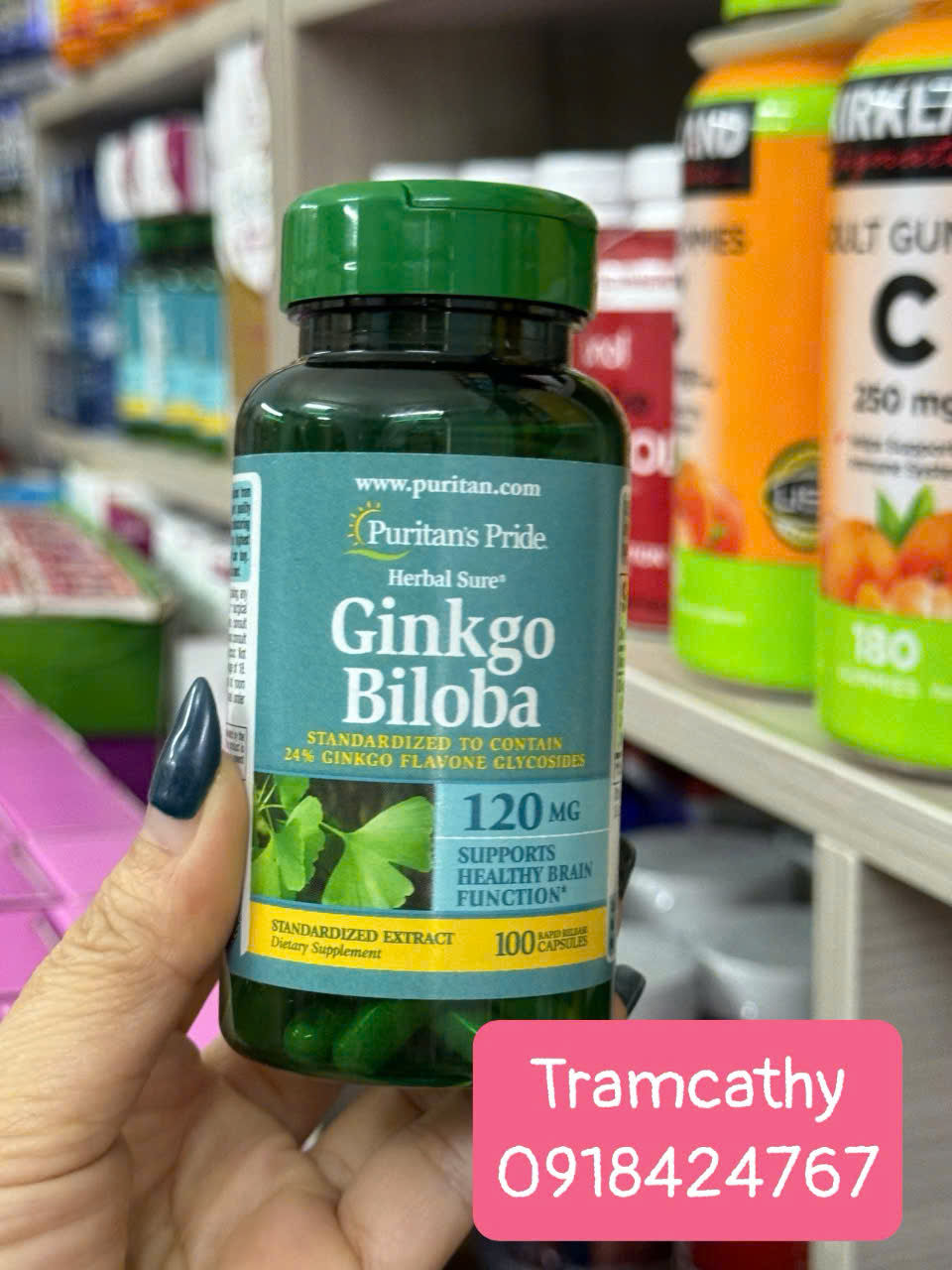 Puritans Pride Ginkgo Biloba 120mg – Hỗ Trợ Tăng Cường Trí Nhớ và Chức Năng Não Bộ