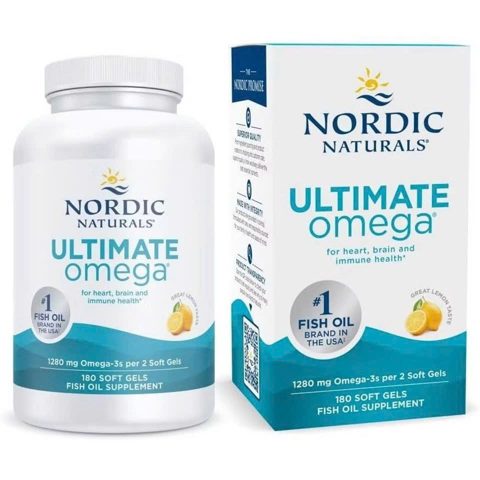 180 viên 1280 mg Nordic Naturals Ultimate Omega 1280 mg – Dầu cá Omega 3 cao cấp hỗ trợ tim mạch, nã