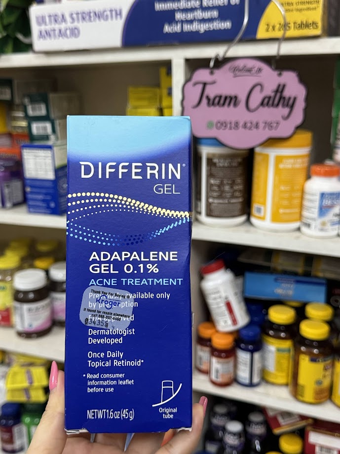 Kem mụn Differin Adapalene Gel 0.1% 45gr Mẫu Mới 