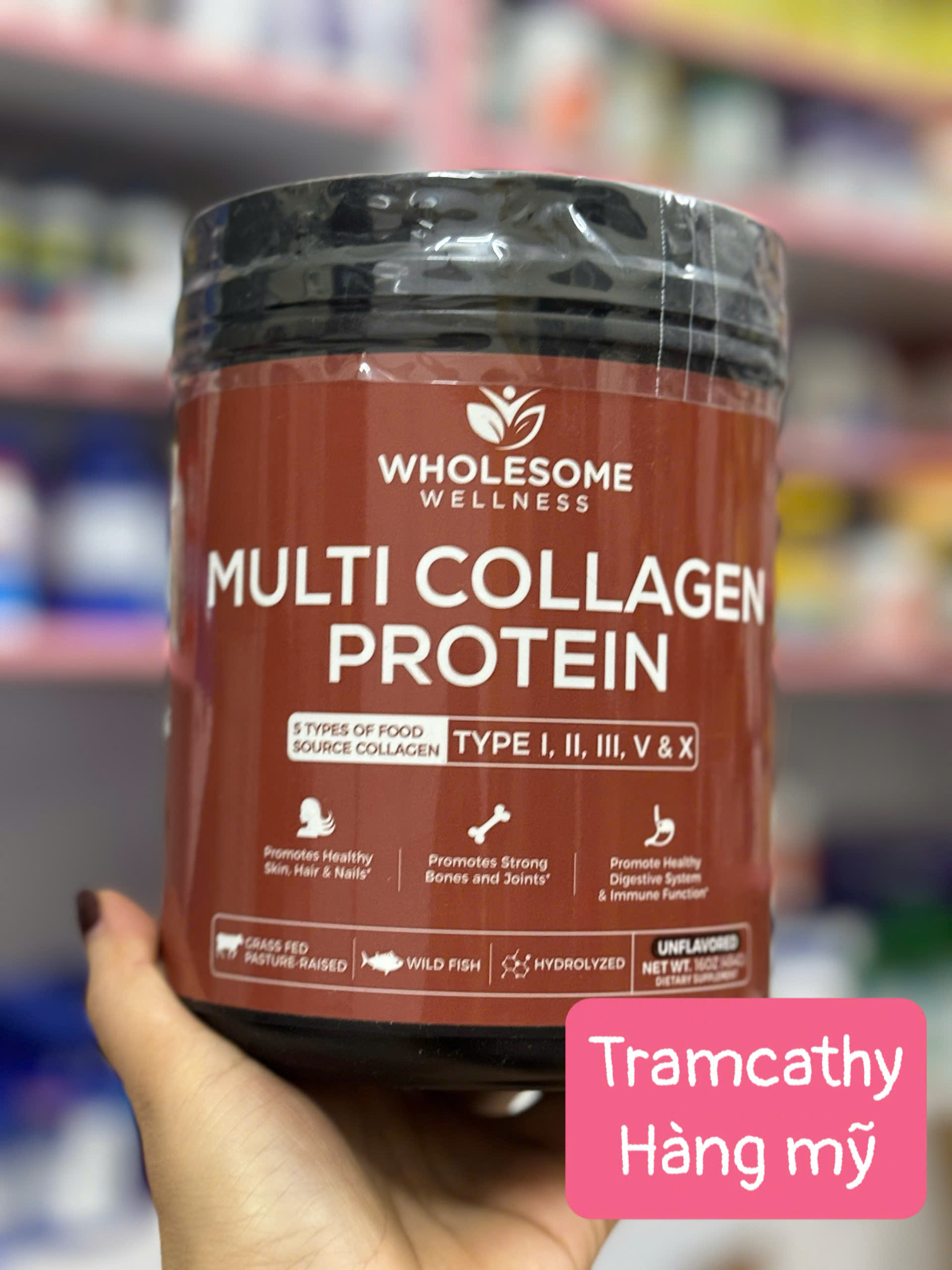 Wholesome Wellness Multi Collagen Protein – Bổ sung 5 loại Collagen cho da, tóc, móng và khớp khỏe m
