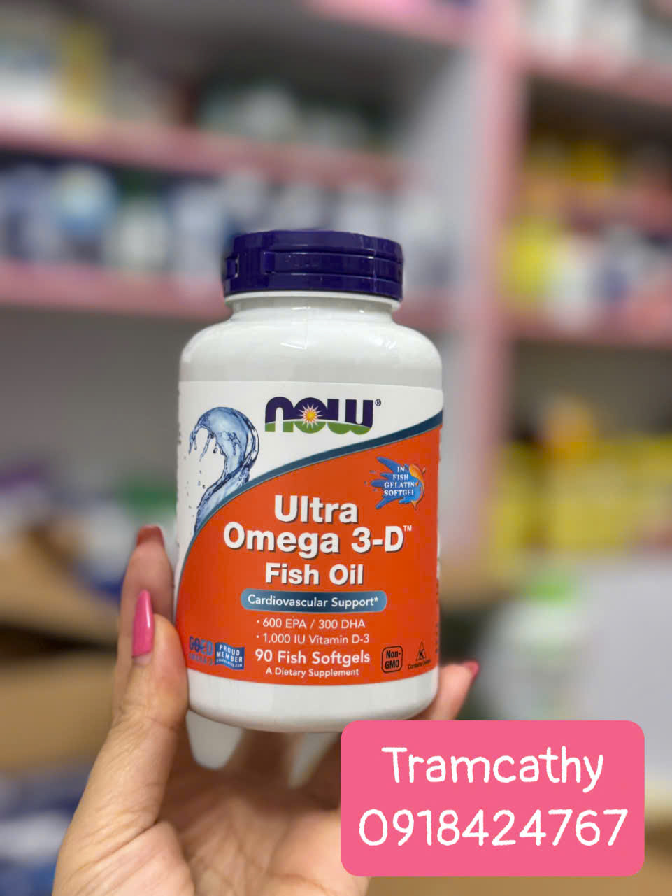 90 viên NOW Ultra Omega 3-D Fish Oil – Viên Uống Dầu Cá Omega-3 Kết Hợp Vitamin D3 Hỗ Trợ Tim Mạch, 