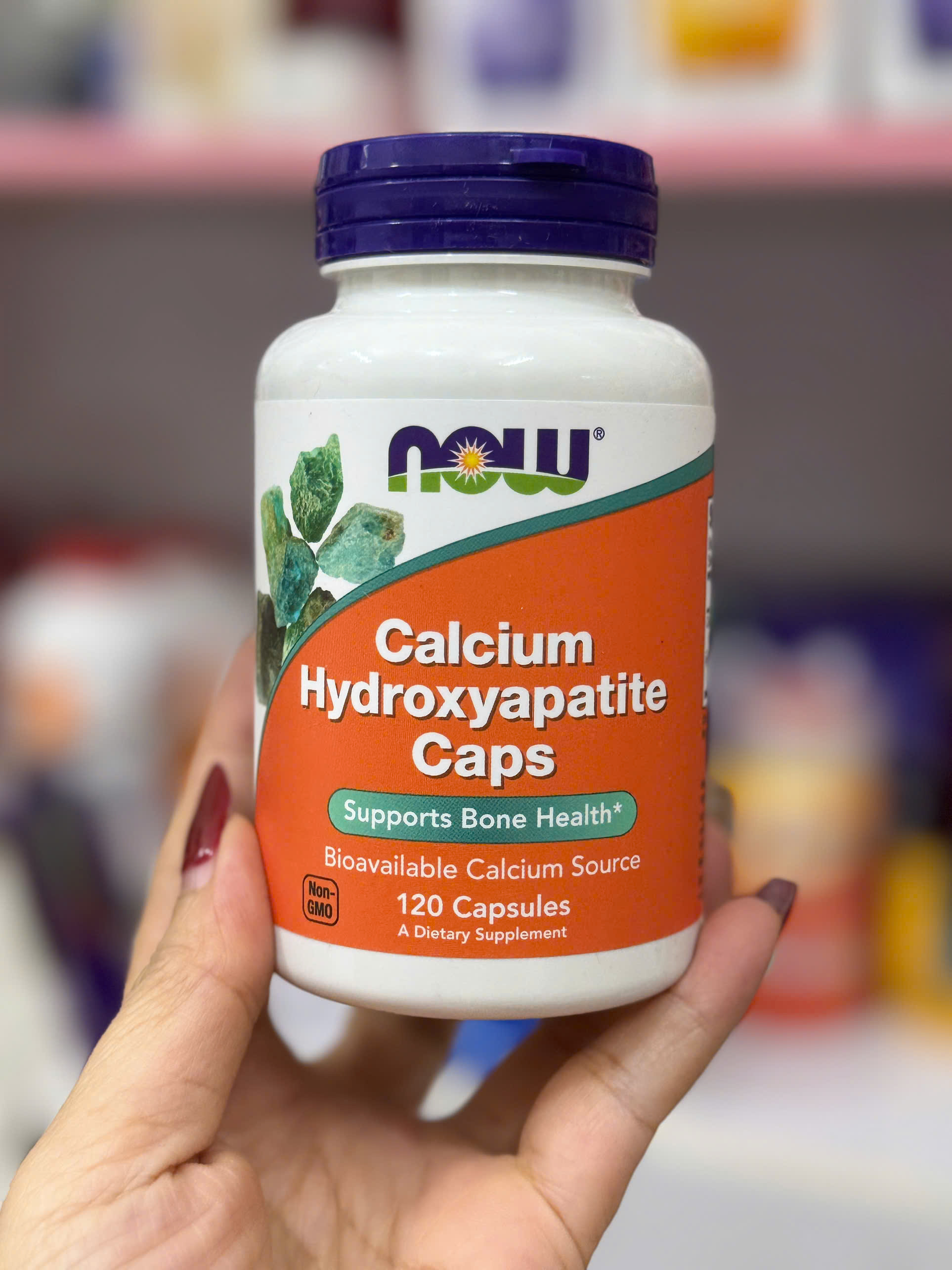 120 Viên uống canxi NOW Calcium Hydroxyapatite Caps - Bí Quyết Xương Chắc Khỏe Toàn Diện