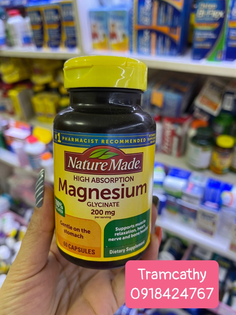 Viên Uống Bổ Sung Magie Nature Made Magnesium glycinate 200 Mg