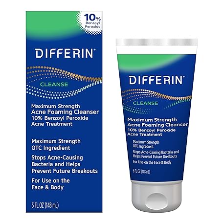 Sữa rửa mặt trị mun Differin Cleanse Maximum Strength Acne Foaming Cleanser 10% Benzoyl Peroxide