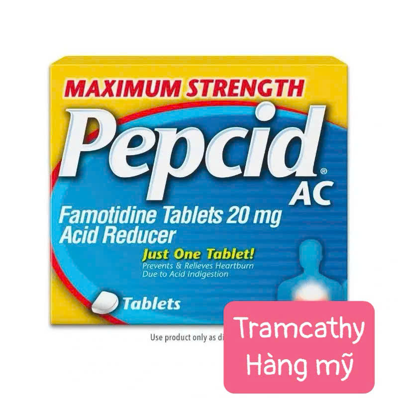 50 Viên Pepcid AC Maximum Strength 20mg – Viên Uống Giảm Axit Dạ Dày, Ợ Nóng, Trào Ngược Của Mỹ