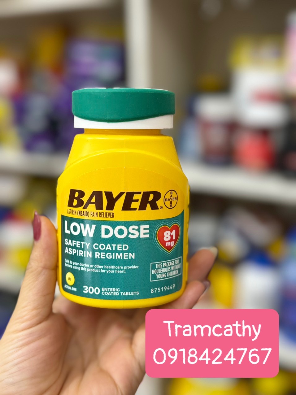 Viên uống ngăn ngừa đột quỵ , giảm đau nhứt xương khớp Bayer Low Dose Aspirin 81mg-bayer 81 mg aspir