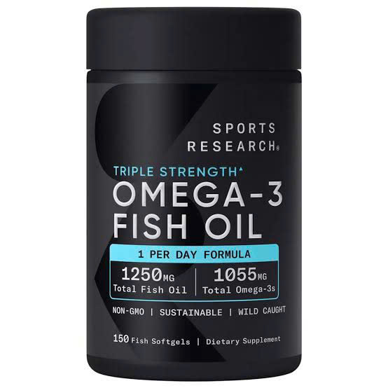 150 viên Sports Research Omega-3 Fish Oil 1250mg 1055mg Omega-3 