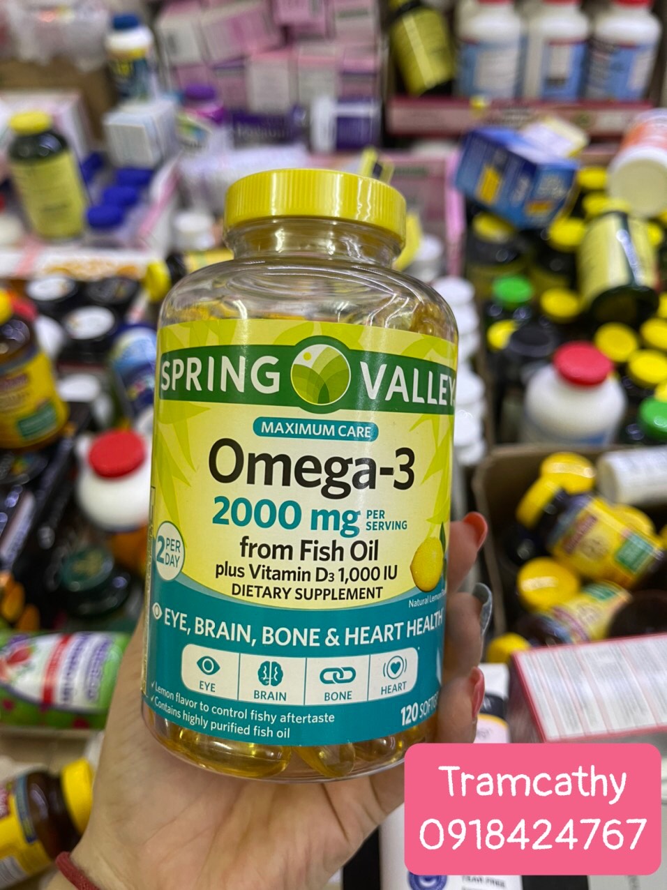 Omega 3 Fish Oil Spring Valley 2000mg 120V D3