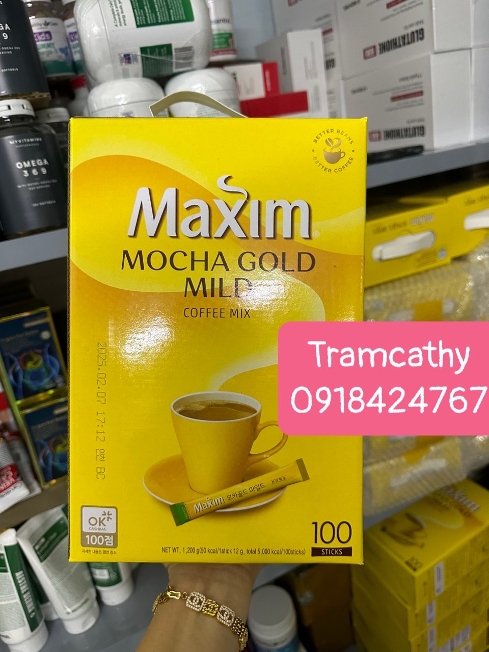 Caffee Maxim Mocha Gold Mild Mix Hộp 100 Gói Của Hàn Quốc