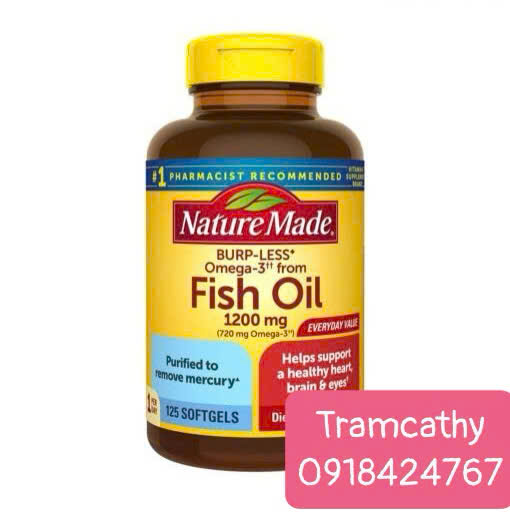 125v 1200mg ature Made Burp-Less Omega-3 Fish Oil  720mg omega3++