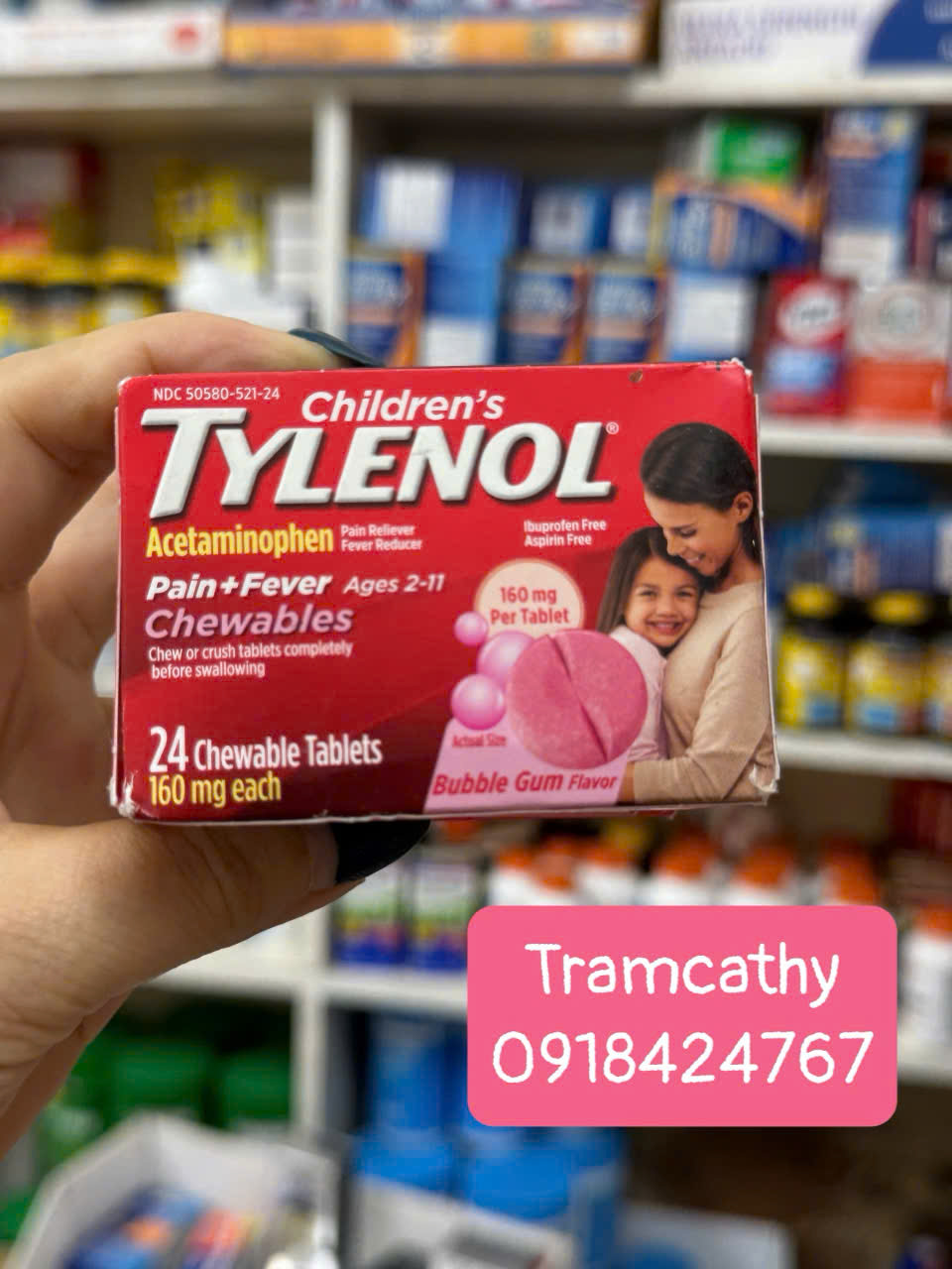 date 3-2025 Childrens Tylenol Chewables 160mg – Giảm Đau, Hạ Sốt Cho Trẻ Em Từ 2-11 Tuổi