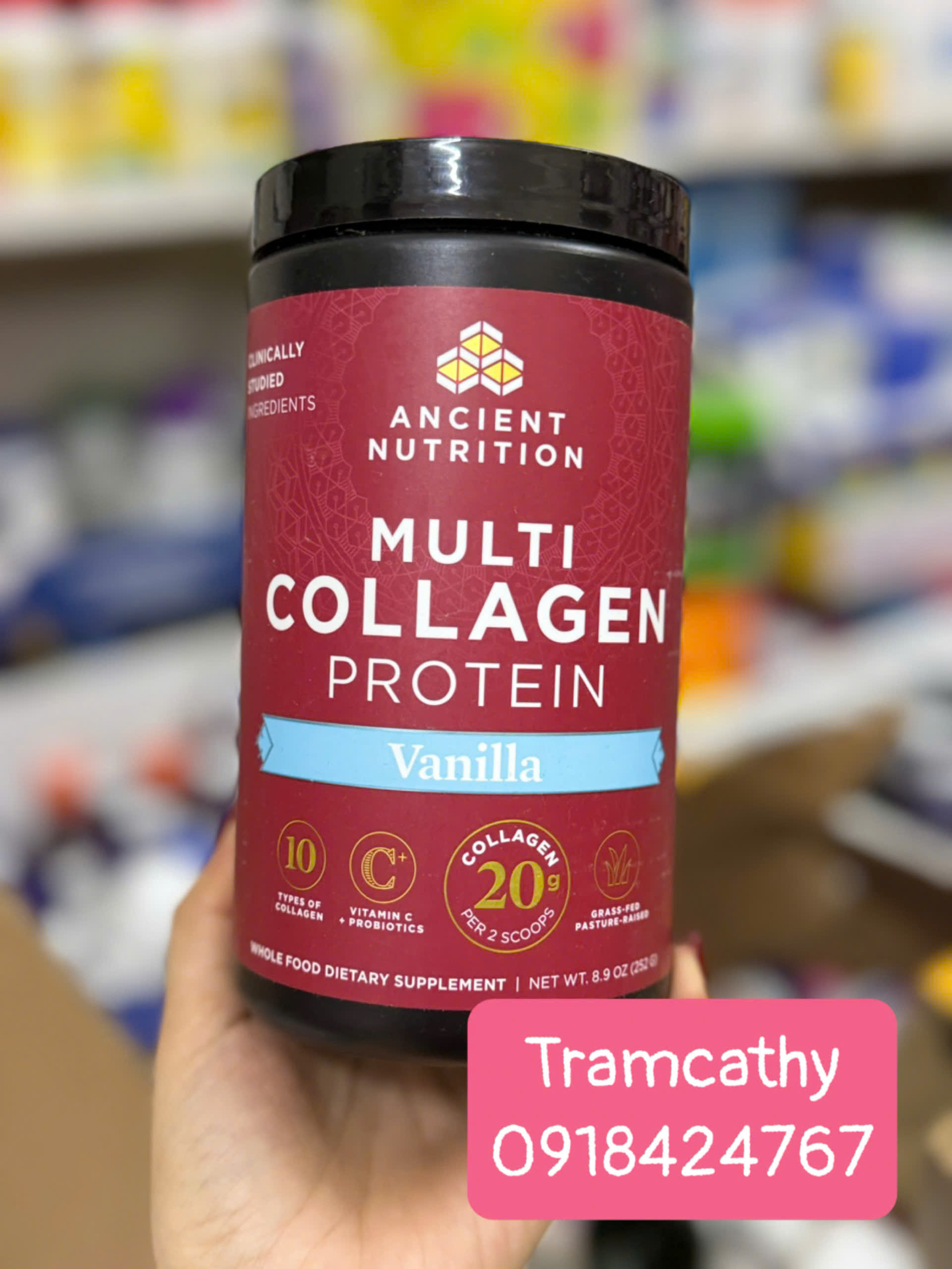 Ancient Nutrition Multi Collagen Protein Vanilla - Bí quyết cho làn da và sức khỏe toàn diện       A