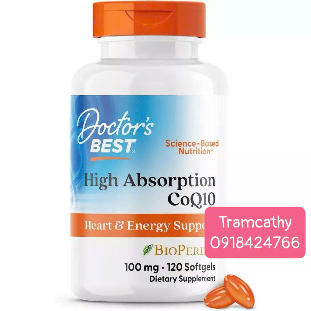 120 viên 100 mg coq10 bổ tim Doctor s Best High Absorption CoQ10 with BioPerine 100mg – Viên uống hỗ