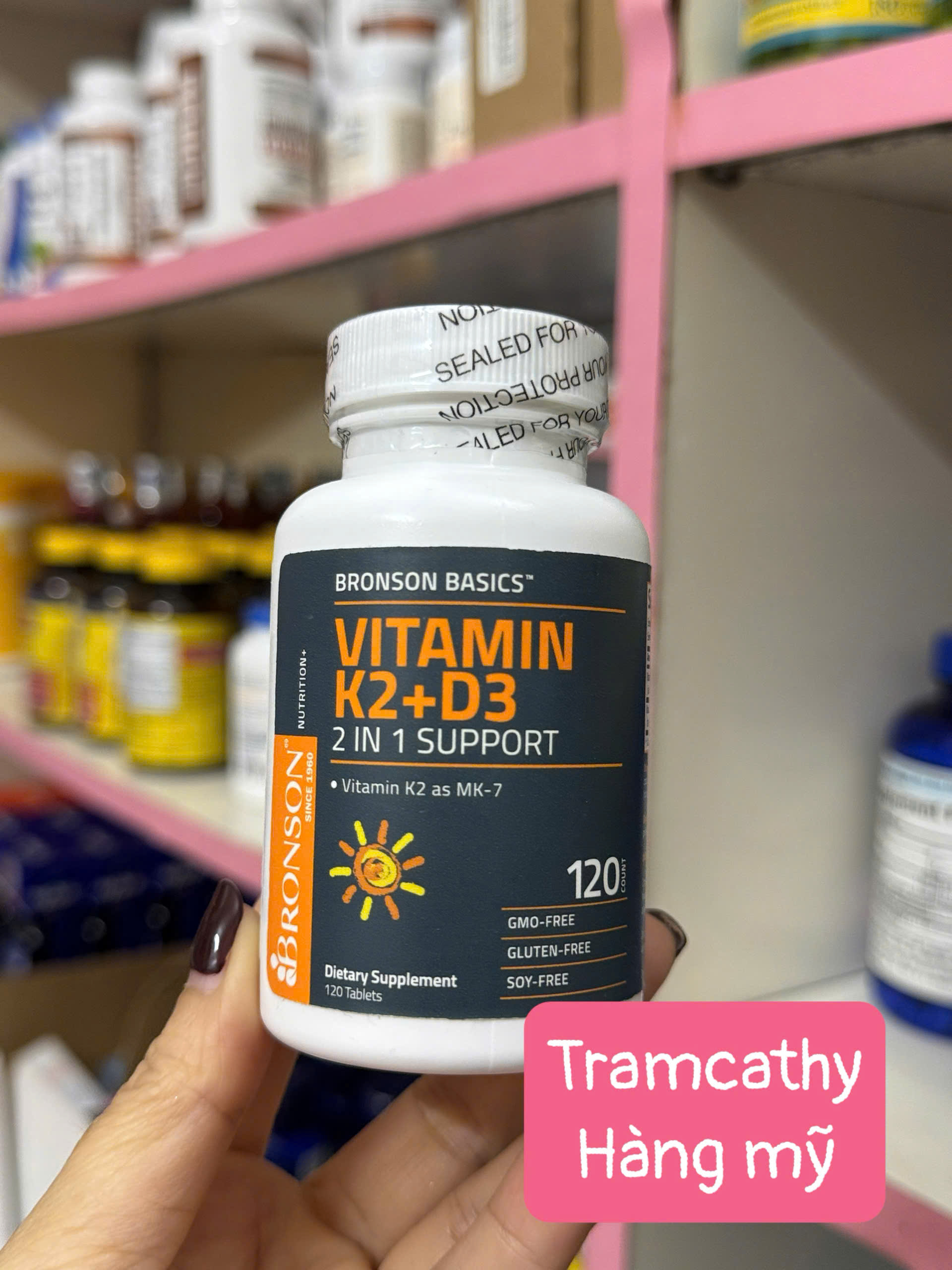 Bronson Vitamin K2 + D3 120 Viên – Hỗ Trợ Xương Chắc Khỏe, Tăng Hấp Thu Canxi, Bảo Vệ Tim Mạch