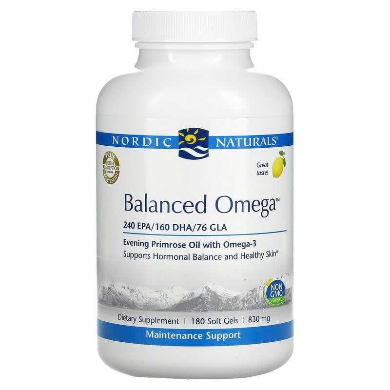 Nordic Naturals Balanced Omega 240 EPA 160 DHA 76 GLA – Hỗ Trợ Cân Bằng Nội Tiết Và Làn Da Khỏe Mạnh