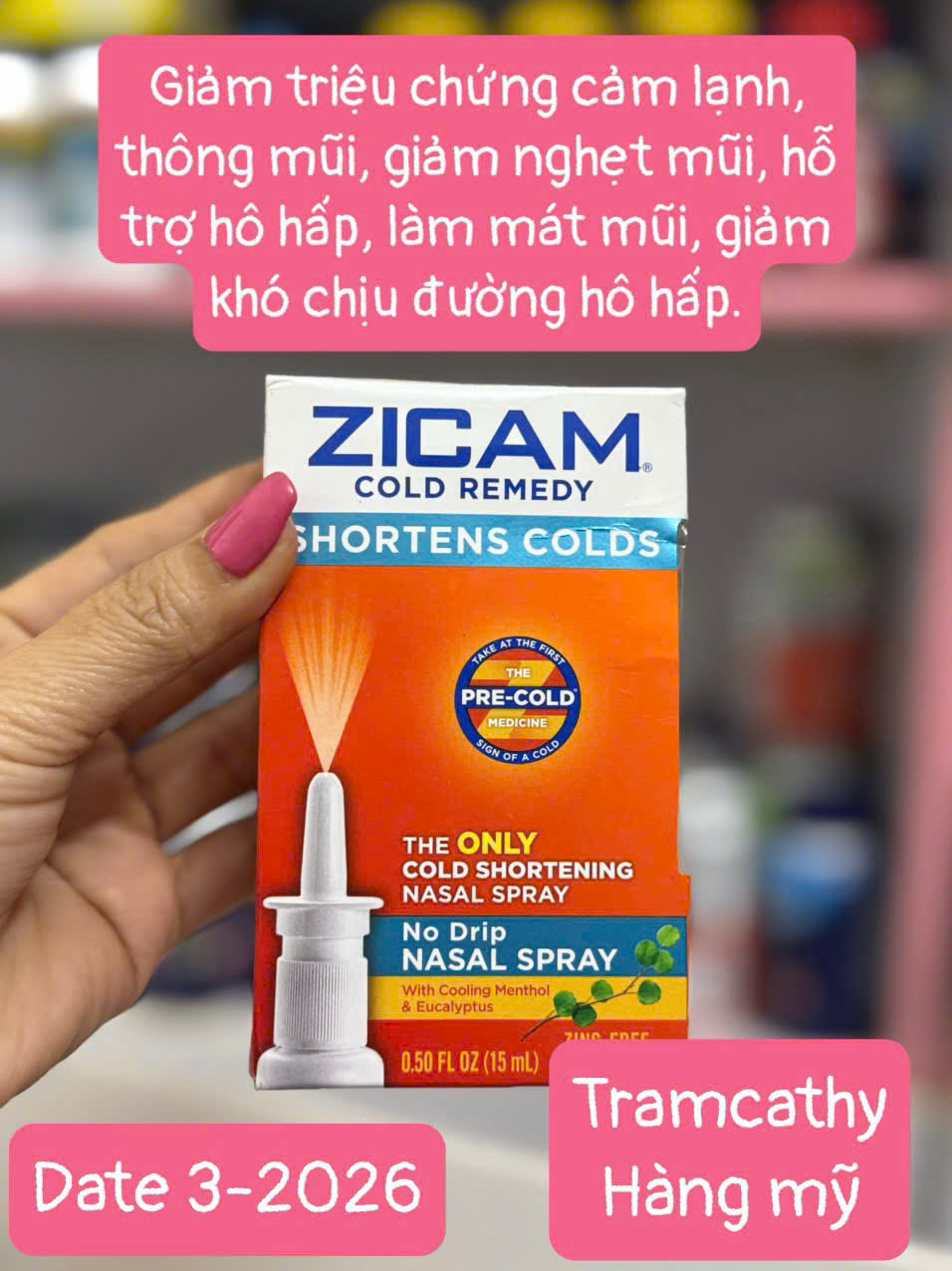 Xịt Mũi Zicam Cold Remedy – Hỗ Trợ Giảm Nghẹt Mũi, Cảm Lạnh Hiệu Quả