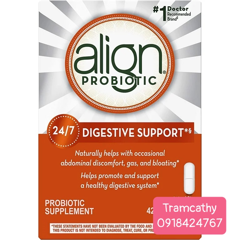 Viên uống hỗ trợ tiêu hóa Align Probiotics 42 viên -Align Probiotics, 24/7 Digestive Support