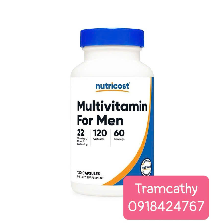 120 viên Nutricost Multivitamin For Men – Bổ sung 22 vitamin và khoáng chất thiết yếu cho nam giới