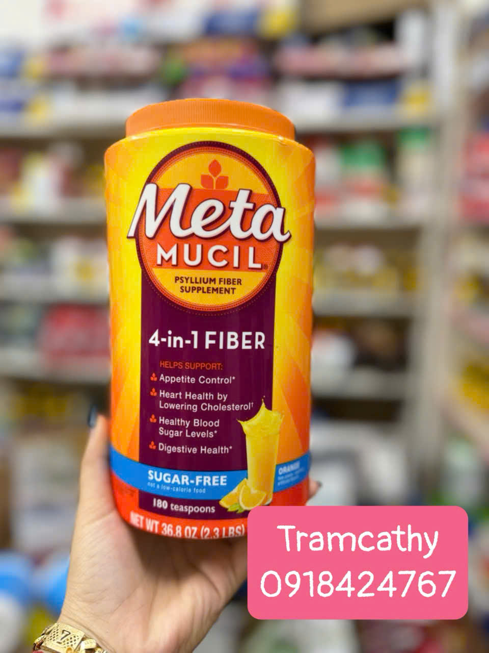 Metamucil 4-in-1 Fiber Sugar-Free – Giải Pháp Hoàn Hảo Cho Người Muốn Cải Thiện Tiêu Hóa và Sức Khỏe