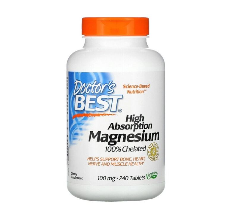 240 viên Doctors Best High Absorption Magnesium 100% Chelated 100mg 240 Tablets