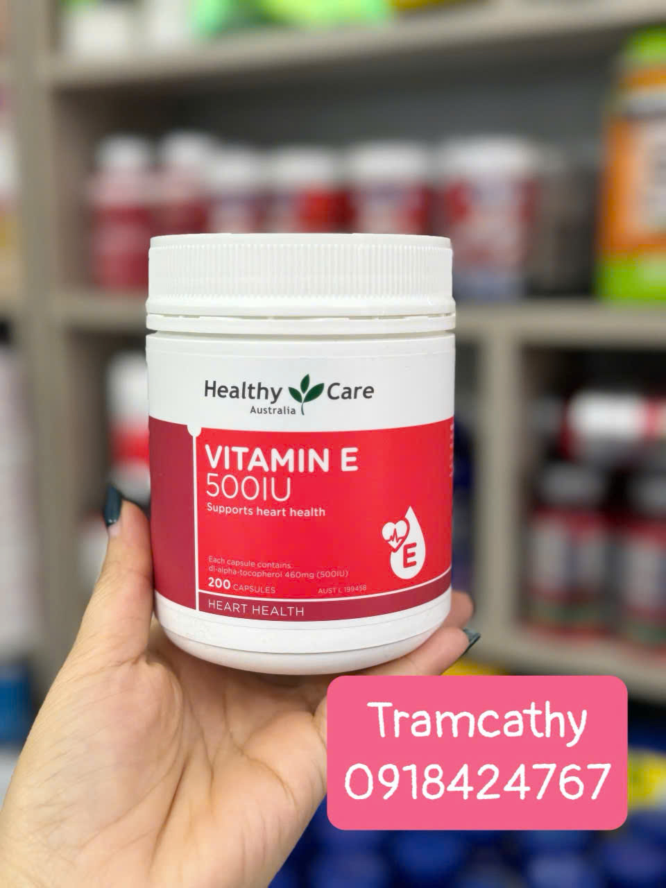 Healthy Care Vitamin E 500IU – Hỗ Trợ Sức Khỏe Tim Mạch và Làm Đẹp Da