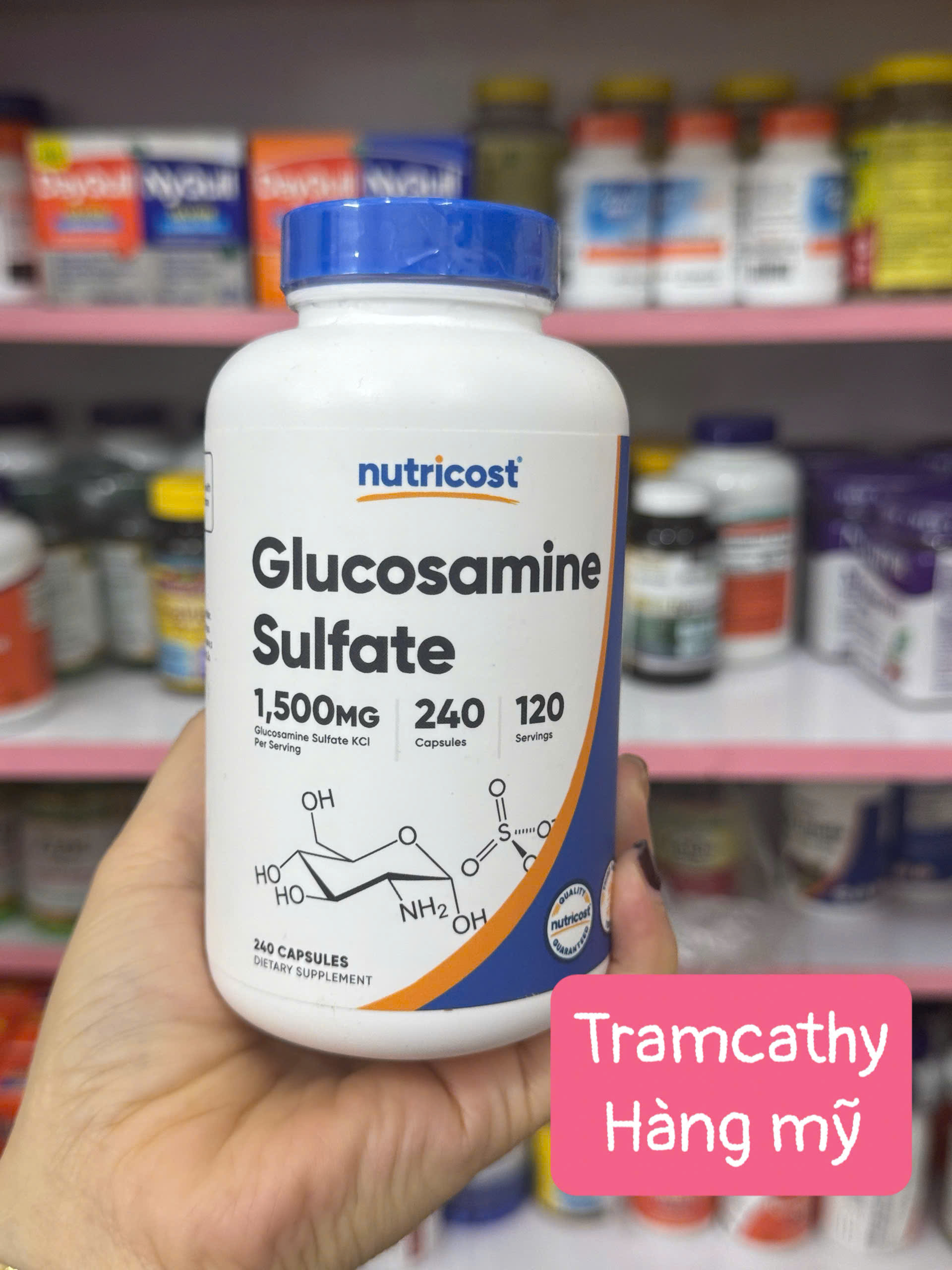 240 viên Nutricost Glucosamine Sulfate 1500mg bổ khớp